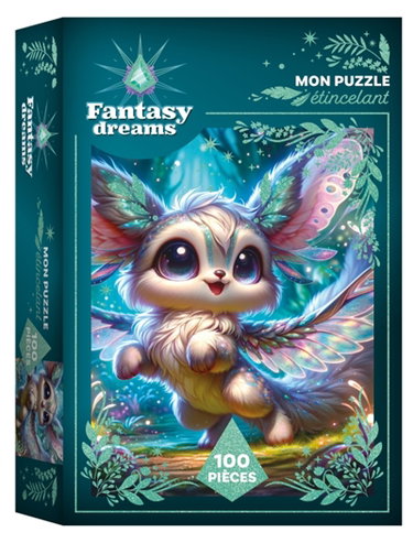 Couverture de Fantasy dreams : mon puzzle étincelant : 100 pièces