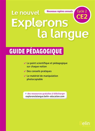 Couverture de Le nouvel Explorons la langue, CE2, cycle 2 : guide pédagogique