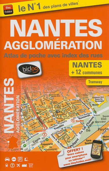 Couverture de Nantes agglomération : plan de ville avec index des rues