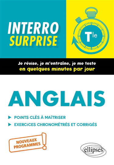 Couverture de Anglais terminale : points clés à maîtriser, exercices chronométrés et corrigés : nouveaux programmes