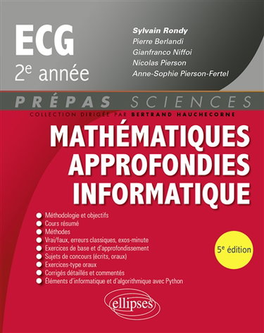 Couverture de Mathématiques approfondies informatique ECG 2e année