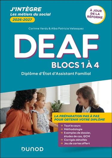 Couverture de DEAF, diplôme d'Etat d'assistant familial : domaines 1 à 3 : tout-en-un 2026-2027