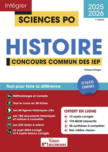 Couverture de Histoire : concours commun des IEP, 2025-2026