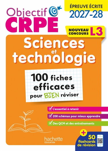 Couverture de Sciences et technologie, épreuve écrite 2027-2028 : 100 fiches efficaces pour bien réviser, L3