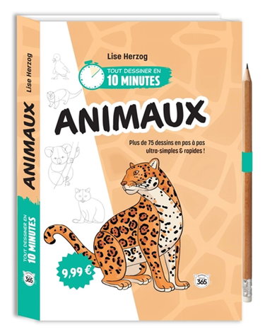 Couverture de Animaux : plus de 75 dessins en pas à pas ultra-simples & rapides !