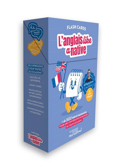 Couverture de L'anglais like a native : flash cards : + de 1.600 mots et expressions pour une conversation spontanée en toute !