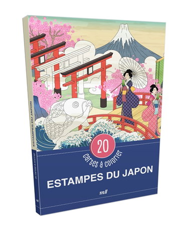 Couverture de Estampes du Japon : 20 cartes à colorier