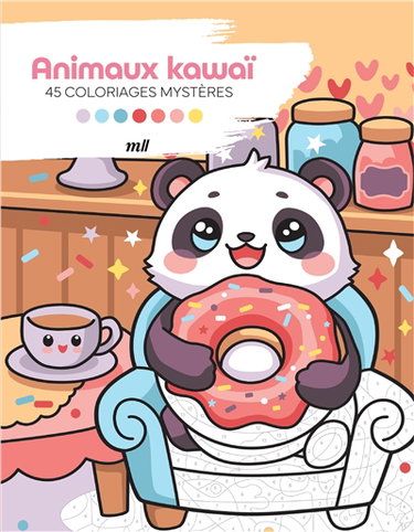 Couverture de Animaux kawaï : 45 coloriages mystères