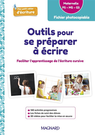 Couverture de Mon petit cahier d'écriture : outils pour se préparer à écrire, faciliter l'apprentissage de l'écriture cursive : maternelle PS, MS, GS, fichier photocopiable
