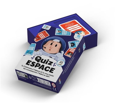 Couverture de Quiz espace : tu t'intéresses à l'espace et tu veux tester tes connaissances ? Relève le défi ! : 55 cartes