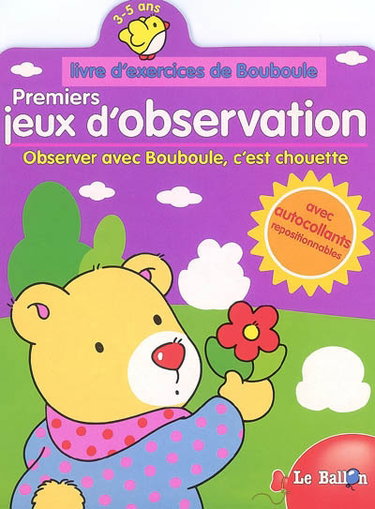 Couverture de Premiers jeux d'observation, 3-5 ans : livre d'exercices de Bouboule : observer avec Bouboule, c'est chouette