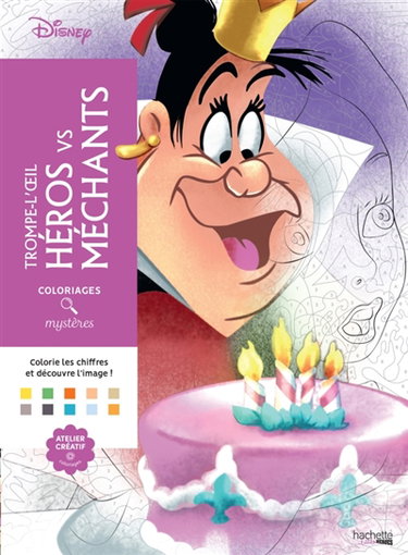 Couverture de Coloriages mystères Disney : Trompe l'oeil Héros vs Méchants