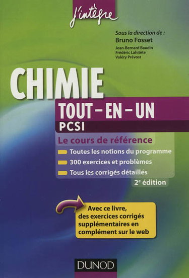 Couverture de Chimie tout-en-un, PCSI : le cours de référence