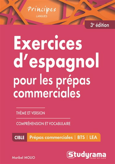 Couverture de Exercices d'espagnol pour les prépas commerciales