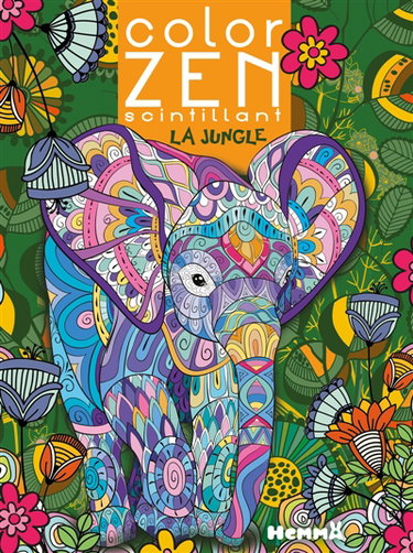 Couverture de Color Zen scintillant : Animaux de la jungle