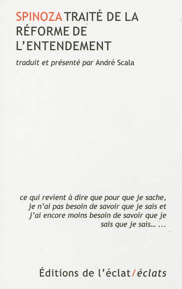 Couverture de Traité de la réforme de l'entendement