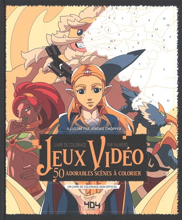 Couverture de Jeux vidéo : 50 adorables scènes à colorier : livre de coloriage par numéro