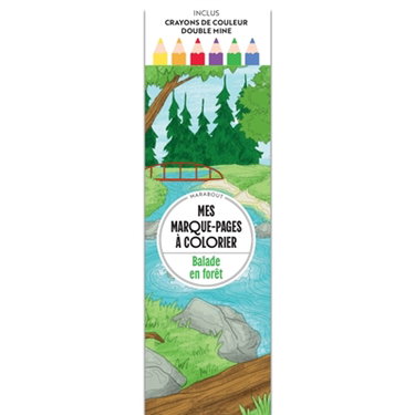 Couverture de Mes marque-pages à colorier : Balade en forêt