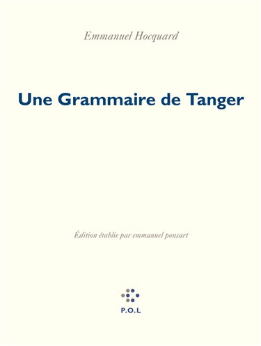 Couverture de Une grammaire de Tanger