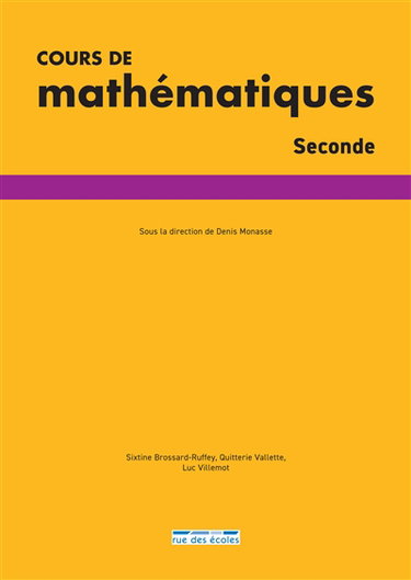 Couverture de Cours de mathématiques seconde