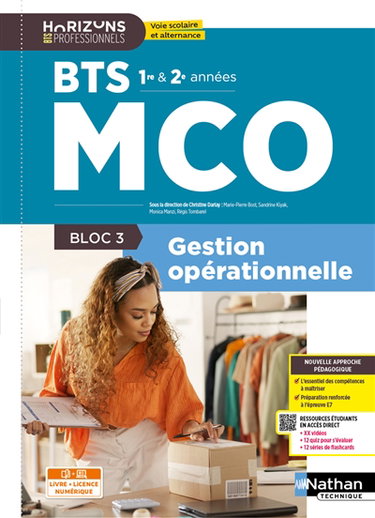 Couverture de Gestion opérationnelle BTS MCO 1re et 2e années : bloc 3 : livre + licence numérique