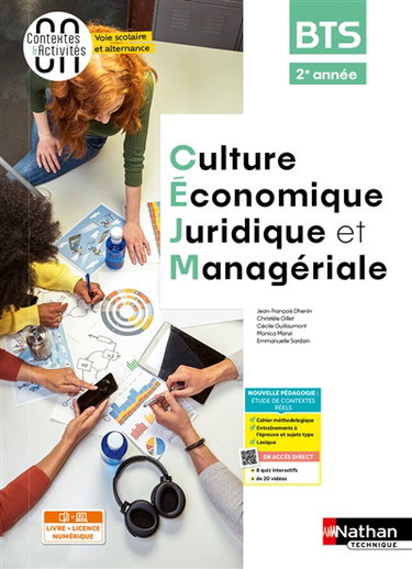 Couverture de Culture économique, juridique et managériale BTS 2e année : livre + licence numérique