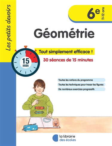 Couverture de Géométrie 6e, 11-12 ans : 30 séances de 15 minutes