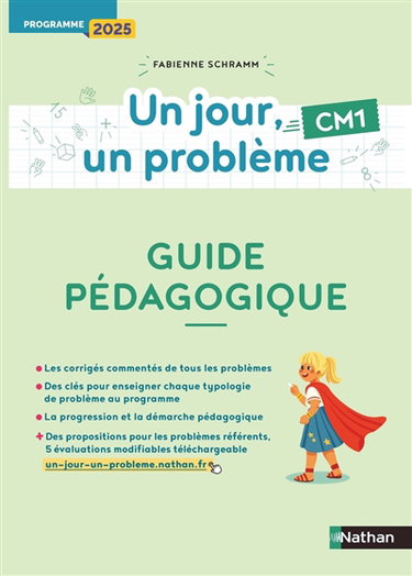 Couverture de Un jour, un problème, CM1 : guide pédagogique : programme 2025