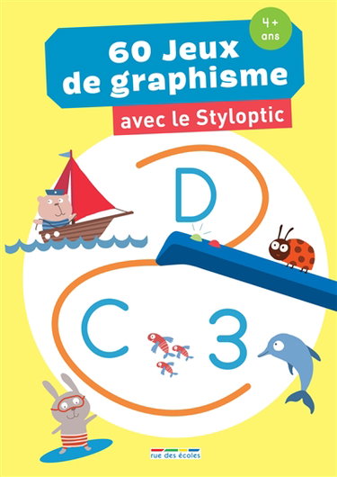 Couverture de 60 jeux de graphisme avec le Styloptic : 4 ans +