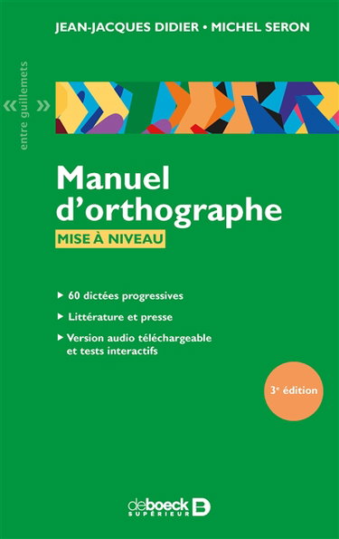 Couverture de Manuel d'orthographe : mise à niveau