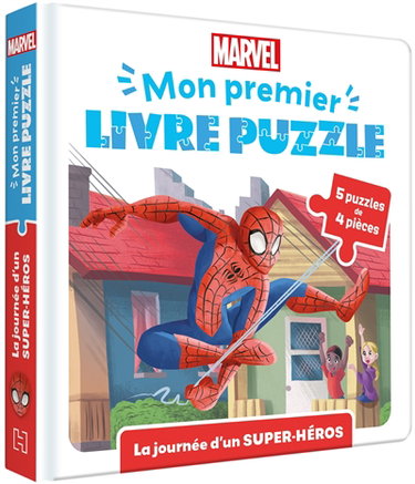 Couverture de La journée d'un super-héros : 5 puzzles de 4 pièces