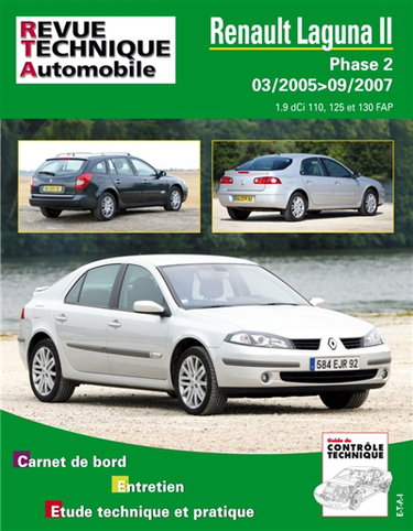 Couverture de Revue technique automobile, n° B748. Laguna II PH.2. 1.9 DCI 03-05 jusqu'au 09-07