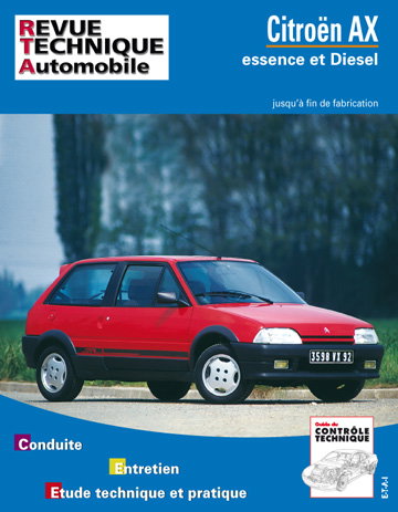 Couverture de Revue technique automobile, n° 100.1. Citroën AX essence et diesel