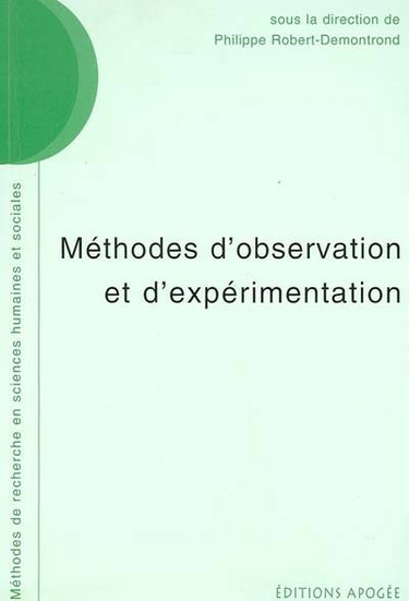 Couverture de Méthodes d'observation et d'expérimentation