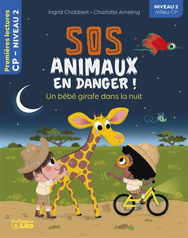 Couverture de SOS animaux en danger !. Un bébé girafe dans la nuit