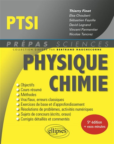 Couverture de Physique chimie PTSI : nouveaux programmes