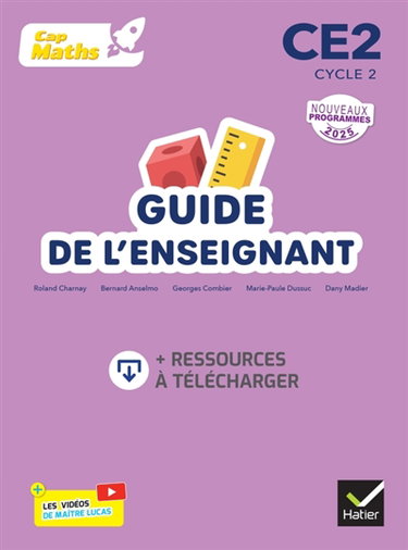 Couverture de Cap maths CE2, cycle 2 : guide de l'enseignant : nouveaux programmes 2025