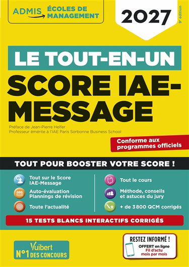 Couverture de Score IAE-Message : le tout-en-un : 2027