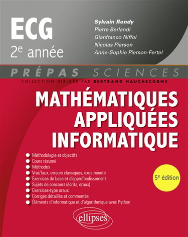Couverture de Mathématiques appliquées informatique ECG 2e année