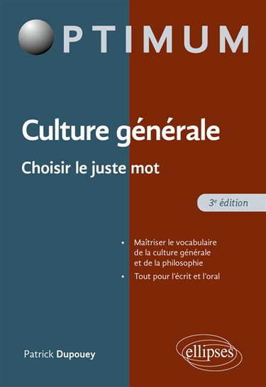 Couverture de Culture générale : choisir le juste mot