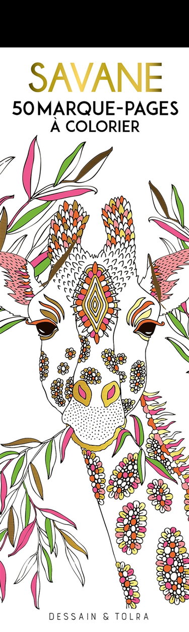 Couverture de Savane : 50 marque-pages à colorier