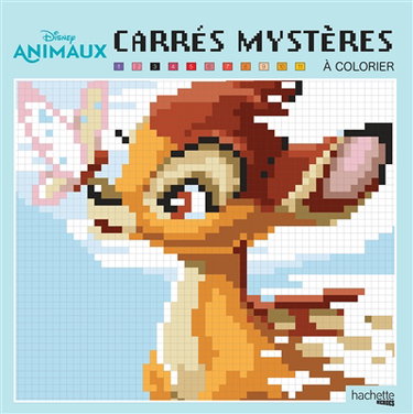 Couverture de Disney animaux : carrés mystères à colorier