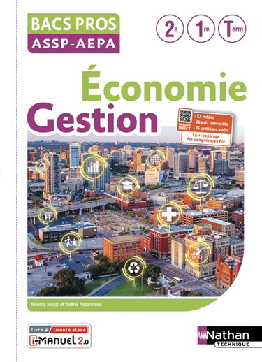 Couverture de Economie, gestion, bacs pros ASSP-AEPA, 2de, 1re, terminale
