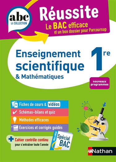 Couverture de Enseignement scientifique & mathématiques 1re : nouveau programme