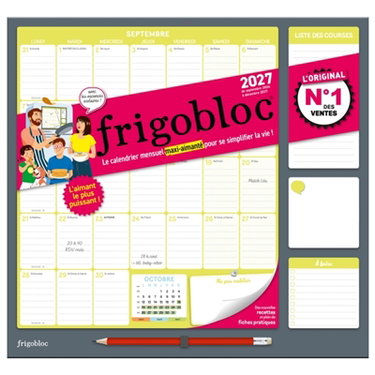 Couverture de Frigobloc Mensuel 2027 : Calendrier organiseur familial (de sept. 2026 à déc. 2027)