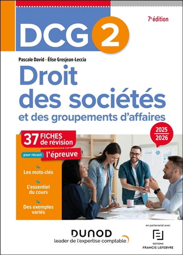 Couverture de DCG 2, droit des sociétés et des groupements d'affaires : 37 fiches de révision pour réussir l'épreuve : 2025-2026