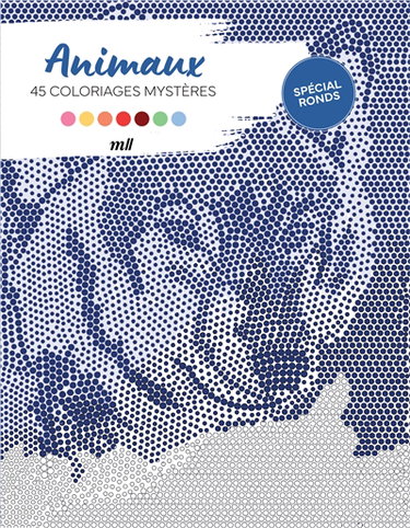 Couverture de Animaux : 45 coloriages mystères : spécial ronds
