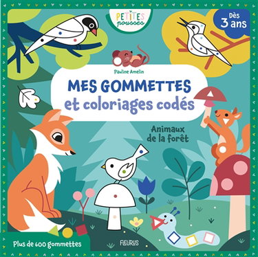 Couverture de Animaux de la forêt : mes gommettes et coloriages codés