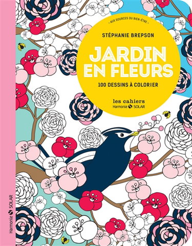 Couverture de Jardin en fleurs : 100 dessins à colorier