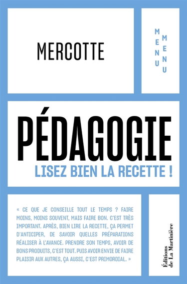 Couverture de Pédagogie : lisez bien la recette !
